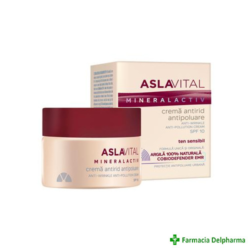 Crema Antirid Antipoluare SPF 10 Aslavital Mineralactiv x 50 ml 154, Farmec