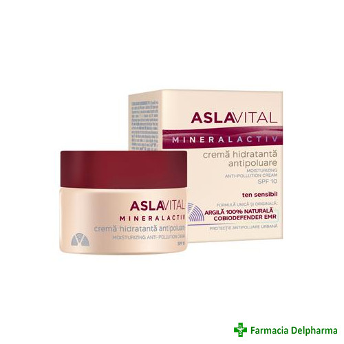 Crema Hidratanta Antipoluare Aslavital Mineralactiv x 50 ml 153, Farmec