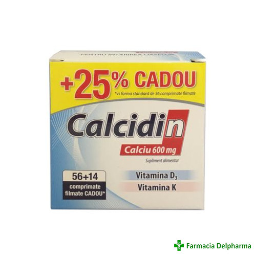 Calcidin Calciu x 56 + 14 compr., Zdrovit