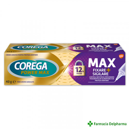 Crema adeziva Corega Max Fixare + Sigilare x 40 g, GSK