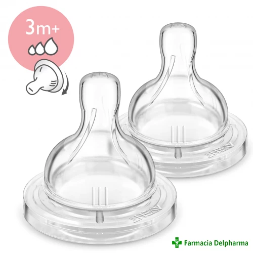 Tetina Classic orificiu variabil 3m+ x 2 buc. SCF635/27, Avent