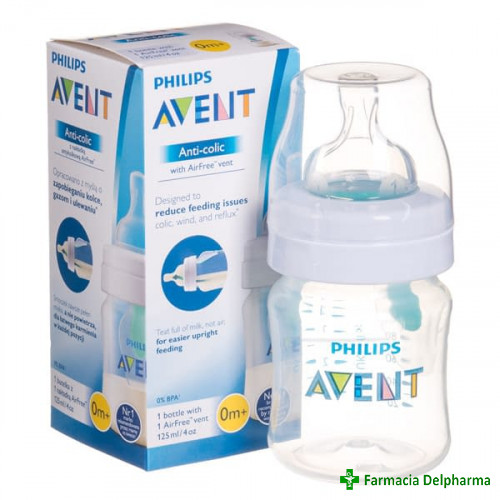 Biberon Classic anticolici debit lent 0m+ x 125 ml SCF810/14, Avent