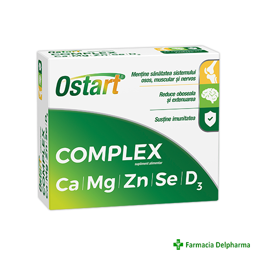 Ostart Complex Calciu + Magneziu + Zinc + Seleniu + Vitamina D3 x 20 compr. film., Fiterman