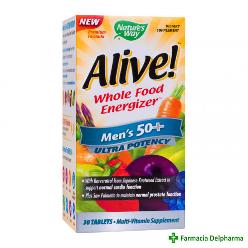 Alive Men 50+ Ultra Nature's Way x 30 compr., Secom