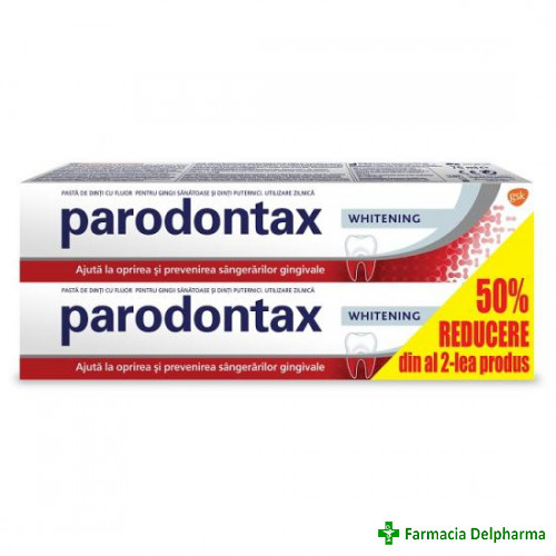 Pasta de dinti Parodontax Whitening x 75 ml 1+1 (50%), GSK