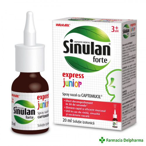 Sinulan Forte Express Junior spray nazal x 20 ml, Walmark