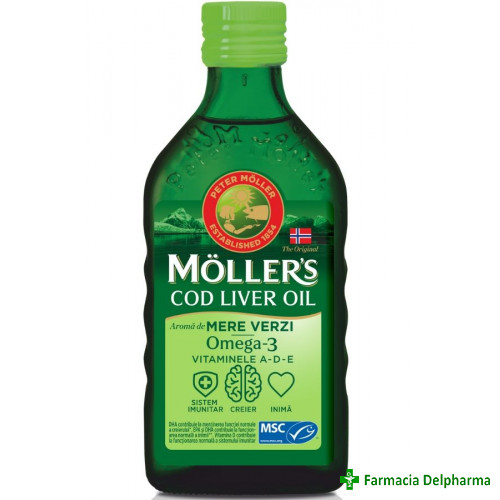 Mollers cod liver oil omega 3 mere verzi x 250 ml