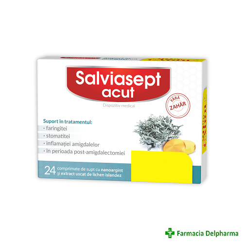 Salviasept Acut fara zahar x 24 compr., Zdrovit