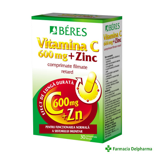 Vitamina C 600mg + Zinc x 30 compr. film., Beres Pharmaceuticals