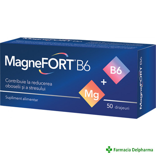 MagneFort B6 x 50 drajeuri, Biofarm