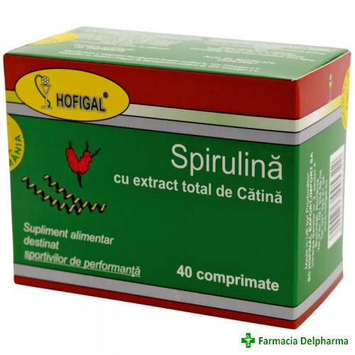 Spirulina cu extract total de Catina x 40 compr., Hofigal