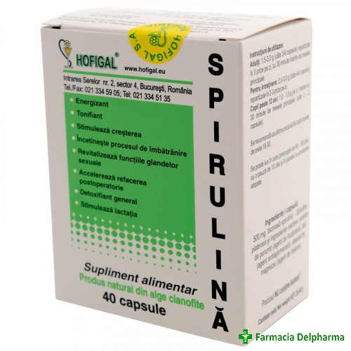 Spirulina 500 mg x 40 caps.