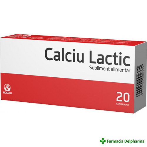 Calciu Lactic x 20 compr., Biofarm