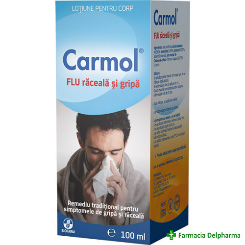 Carmol Flu Raceala si Gripa x 100 ml, Biofarm